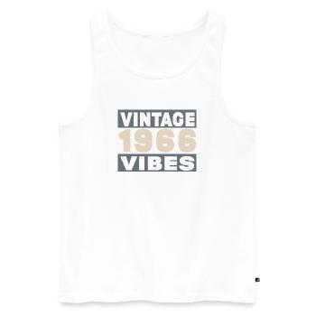Jubiläum 1966 – 60 Jahre - Männer Premium Bio Tank Top - Weiß - Vorne - Michal (187cm)