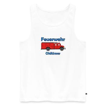 Feuerwehr Oldtimer  - Männer Premium Bio Tank Top - Weiß - Vorne - Michal (187cm)