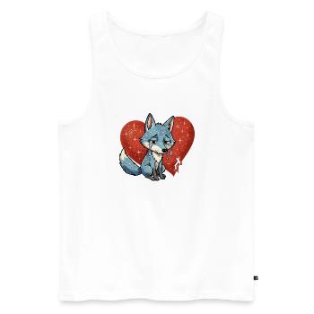 Fox animal sad symbol heart broken - Men's Premium Organic Tank Top - white - Front - Michal (187cm)