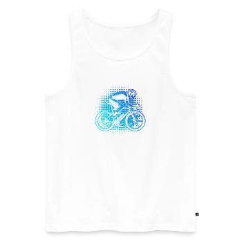 Gift idea for a road bike with road bike - Men's Premium Organic Tank Top - white - Front - Michal (187cm)