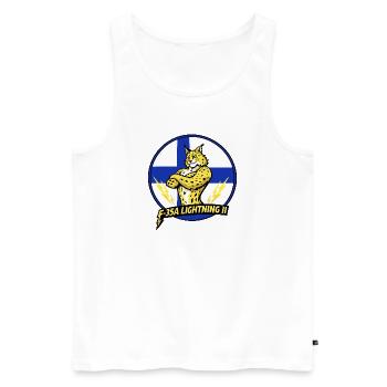 Ligthning2 Finnish Lynx - Men's Premium Organic Tank Top - white - Front - AI Model Male 178 light (178cm)