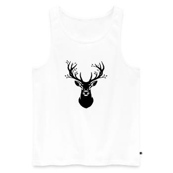 Silhouette de la forêt de bois de cerf - Débardeur bio Premium Homme - blanc - Devant - Michal (187cm)