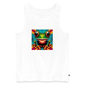grenouille - Débardeur bio Premium Homme - blanc - Devant - Michal (187cm)