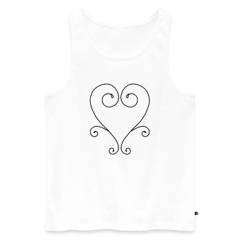 Wirbelherz-Design - Männer Premium Bio Tank Top - Weiß - Vorne - AI Model Male 178 light (178cm)