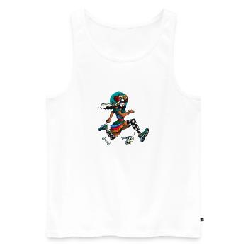 Dia Muertos Runner - Männer Premium Bio Tank Top - Weiß - Vorne - AI Model Male 178 light (178cm)
