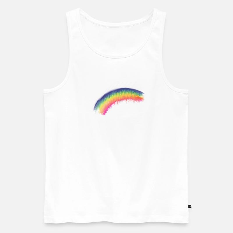 Regenbogen Pinselbogen - Männer Premium Bio Tank Top - Weiß