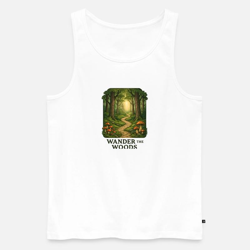 Waldpfad Wander durch den Wald - Männer Premium Bio Tank Top - Weiß