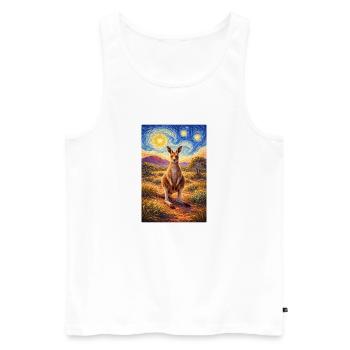 Kangaroo under Starry Night - Men's Premium Organic Tank Top - white - Front - Michal (187cm)