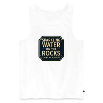 Sparklendes Wasser auf Felsen Neon - Männer Premium Bio Tank Top - Weiß - Vorne - AI Model Male 178 light (178cm)