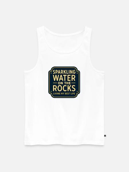 Sparkling water on rocks neon - Men's Premium Organic Tank Top - white