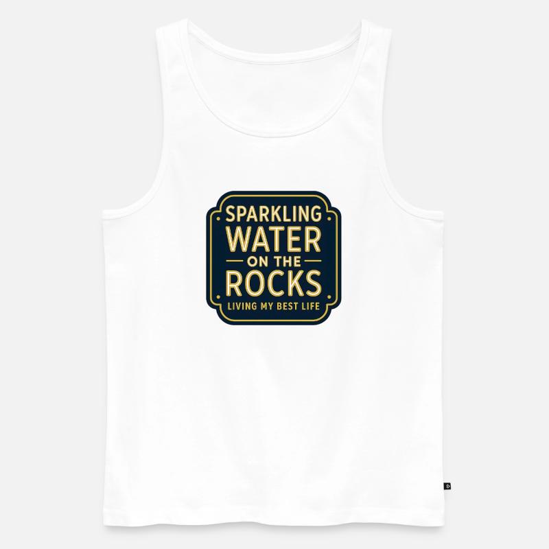Sparklendes Wasser auf Felsen Neon - Männer Premium Bio Tank Top - Weiß