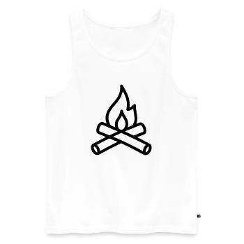 Lagerfeuer - Männer Premium Bio Tank Top - Weiß - Vorne - Michal (187cm)