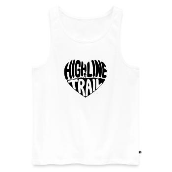 Highline_Trail_Herz_zweiteilig_schwarz - Débardeur bio Premium Homme - blanc - Devant - AI Model Male 178 light (178cm)