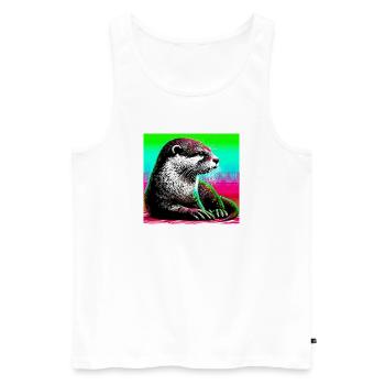 loutre - Débardeur bio Premium Homme - blanc - Devant - Michal (187cm)