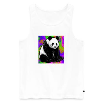 Panda - Männer Premium Bio Tank Top - Weiß - Vorne - AI Model Male 178 light (178cm)