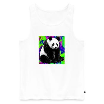 panda - Débardeur bio Premium Homme - blanc - Devant - Michal (187cm)