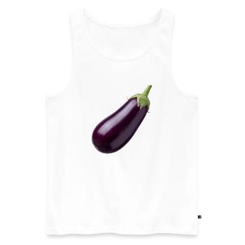 Aubergine, Eggplant Veggie Vegan GeschenkIdee - Männer Premium Bio Tank Top - Weiß - Vorne - AI Model Male 178 light (178cm)