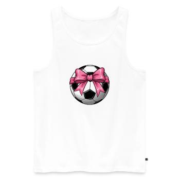 Girls' Football T-shirt with Pink Bow - Coquett's Design - Men's Premium Organic Tank Top - white - Front - AI Model Male 178 light (178cm)