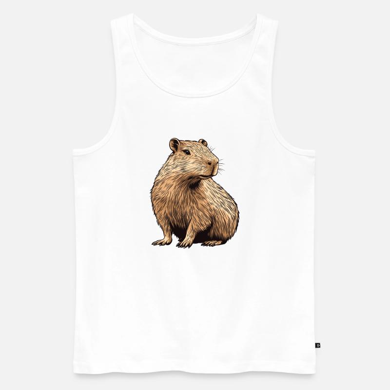 Capybara - Männer Premium Bio Tank Top - Weiß