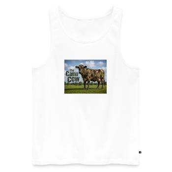 Camo cow in meadow - Men's Premium Organic Tank Top - white - Front - Michal (187cm)