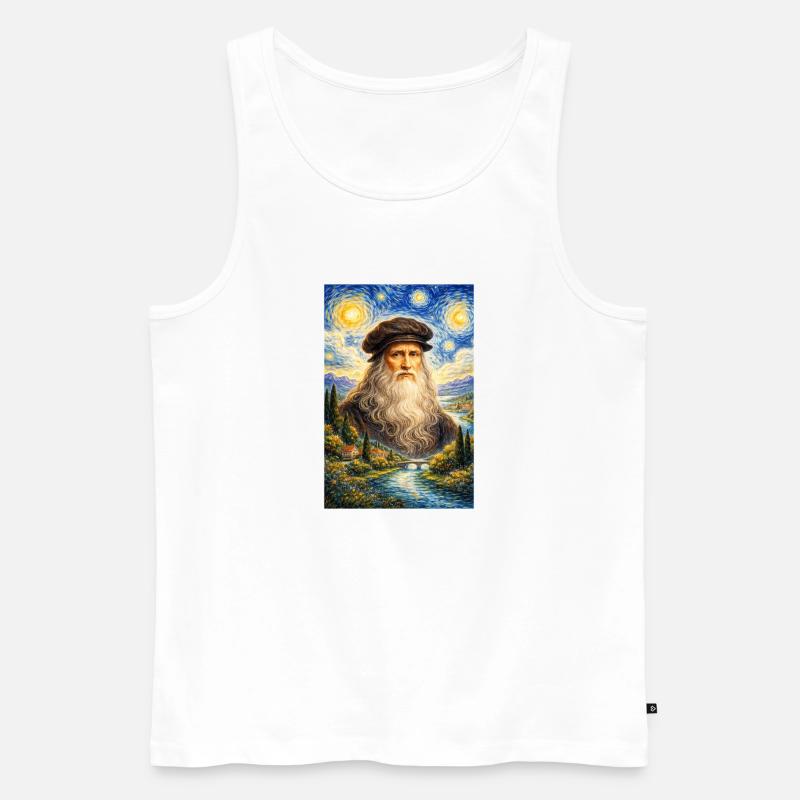 Leonardo da Vinci Sternennacht - Männer Premium Bio Tank Top - Weiß