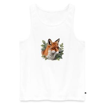 Renard botanique - Débardeur bio Premium Homme - blanc - Devant - AI Model Male 178 light (178cm)