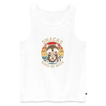 Raccoon Snacks Machen Mich Netter Waschbär Hunger - Männer Premium Bio Tank Top - Weiß - Vorne - AI Model Male 178 light (178cm)