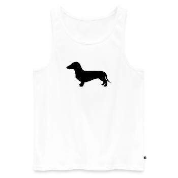Dachshund Dachshund Silhouette - Men's Premium Organic Tank Top - white - Front - AI Model Male 178 light (178cm)