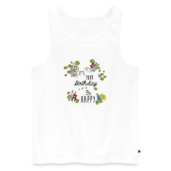 Birthday - Men's Premium Organic Tank Top - white - Front - AI Model Male 178 light (178cm)