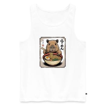 Capybara Ramen Bowl - Men's Premium Organic Tank Top - white - Front - Michal (187cm)