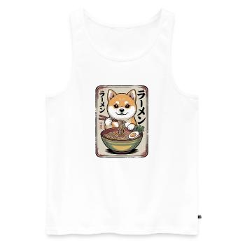 Shiba Inu Ramen Bowl - Men's Premium Organic Tank Top - white - Front - Michal (187cm)