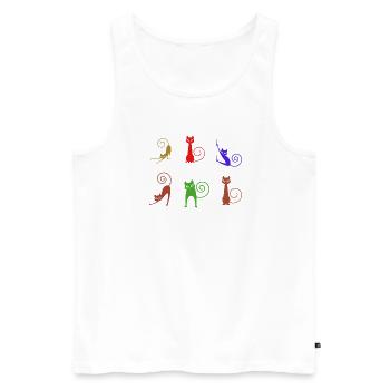 Katzen - Männer Premium Bio Tank Top - Weiß - Vorne - AI Model Male 178 light (178cm)