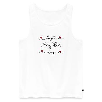 bester Nachbar - Männer Premium Bio Tank Top - Weiß - Vorne - AI Model Male 178 light (178cm)