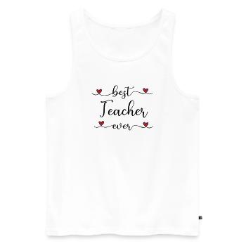 Bester Lehrer - Männer Premium Bio Tank Top - Weiß - Vorne - AI Model Male 178 light (178cm)