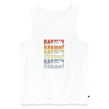 Vintage Eisenbahn - Männer Premium Bio Tank Top - Weiß - Vorne - Michal (187cm)