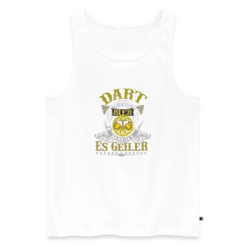 Dart ist Geil Bier macht es Geiler / Darter Darten - Männer Premium Bio Tank Top - Weiß - Vorne - Michal (187cm)