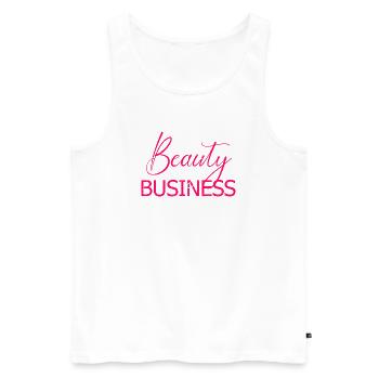Salon de maquilleuse Beauty Is My Business - Débardeur bio Premium Homme - blanc - Devant - Michal (187cm)