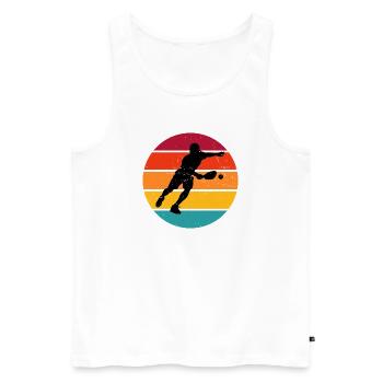 Entraîneur de pickleball pour joueurs de pickleball Fans - Débardeur bio Premium Homme - blanc - Devant - Michal (187cm)