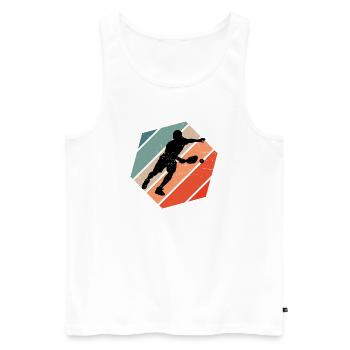 Pickleball gift idea for pickleball player fans - Men's Premium Organic Tank Top - white - Front - Michal (187cm)