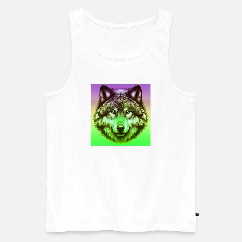 Wolf - Männer Premium Bio Tank Top - Weiß