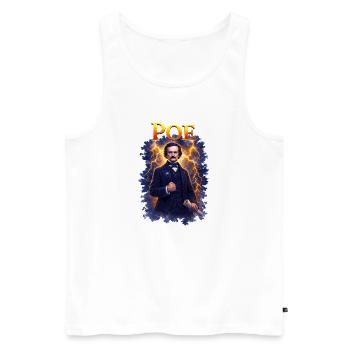 Portrait d’Edgar Allan Poe - Débardeur bio Premium Homme - blanc - Devant - AI Model Male 178 light (178cm)