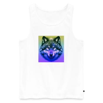 Wolf - Men's Premium Organic Tank Top - white - Front - Michal (187cm)
