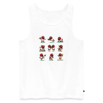 Suesser Mops Football Spieler Touchdown - Männer Premium Bio Tank Top - Weiß - Vorne - AI Model Male 178 light (178cm)