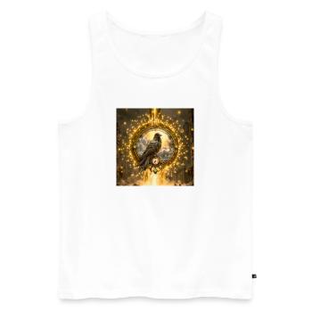 Raven in Luminous Ring - Men's Premium Organic Tank Top - white - Front - AI Model Male 178 light (178cm)