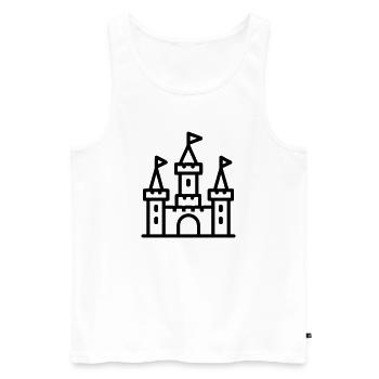 castle - Men's Premium Organic Tank Top - white - Front - AI Model Male 178 light (178cm)