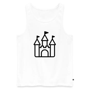 castle - Men's Premium Organic Tank Top - white - Front - AI Model Male 178 light (178cm)