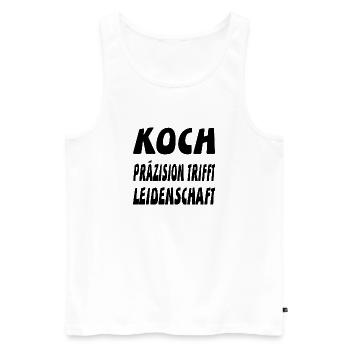 Koch - Männer Premium Bio Tank Top - Weiß - Vorne - Michal (187cm)