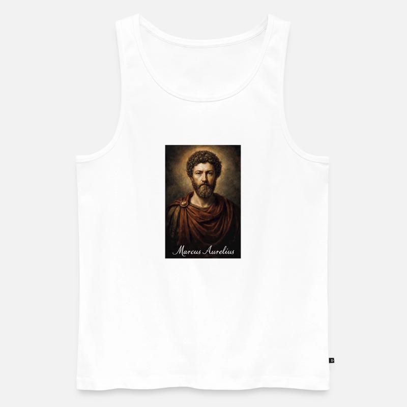 Marcus Aurelius Antikes Porträt - Männer Premium Bio Tank Top - Weiß