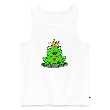 Royal frog with heart - Men's Premium Organic Tank Top - white - Front - AI Model Male 178 light (178cm)