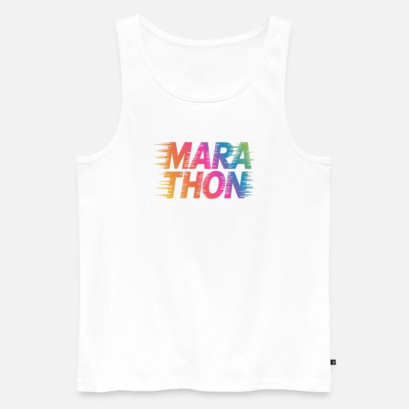 Marathon Gradient Sprintfarben - Männer Premium Bio Tank Top - Weiß